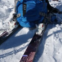 Ski met rugzak